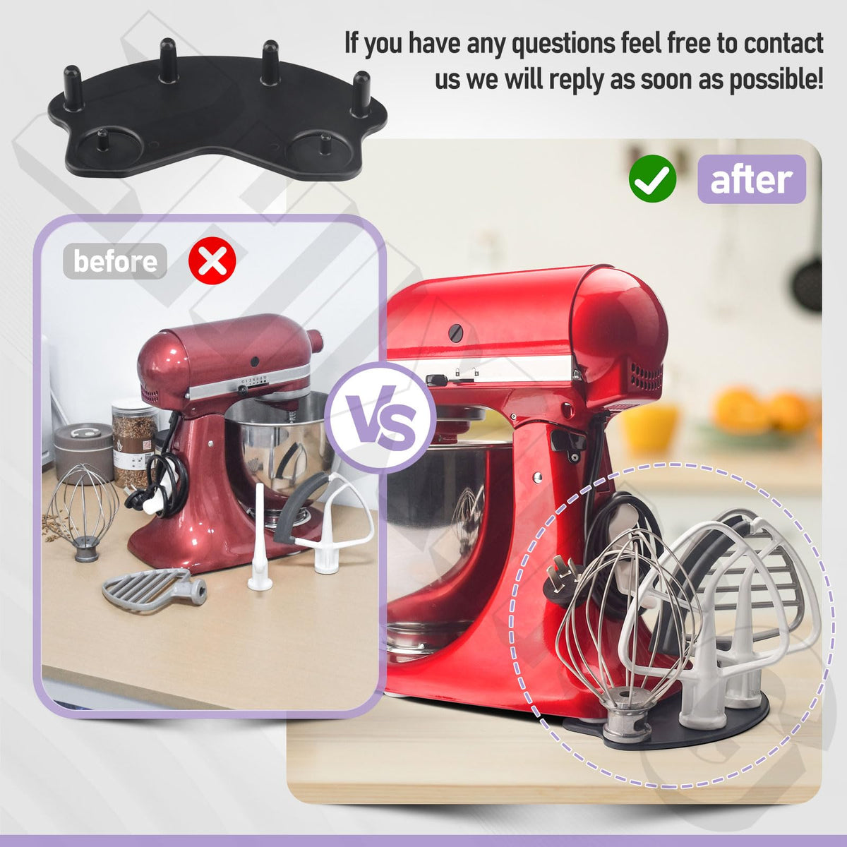 ZHIXING wire whip slot reduces cord clutter on the counter.