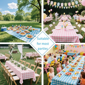 ZHIAXTON outdoor picnic setup with gingham tablecloth for casual gatherings.