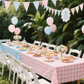 ZHIAXTON waterproof gingham tablecloth offers spill resistance and easy cleanup.