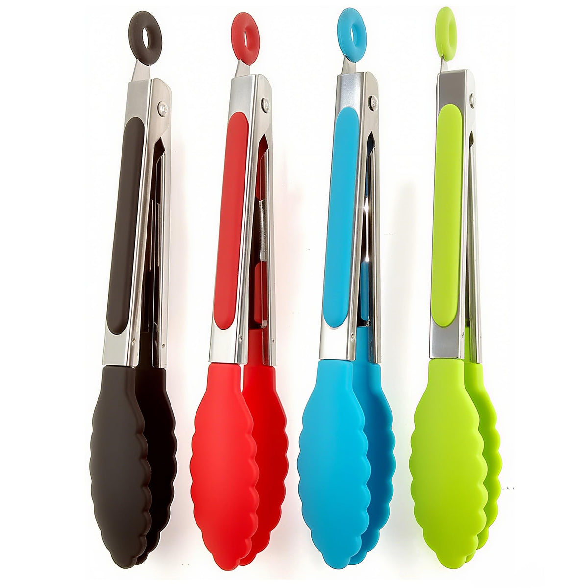 ZHIYE 7-inch silicone tongs with non-slip grip for precise flipping