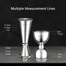 ZHSHICT Japanese jigger displays multi-capacity measurements