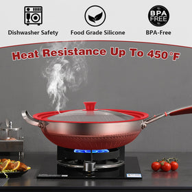Zhulerzil cool-touch non-slip handle stays safe when lifting the lid.