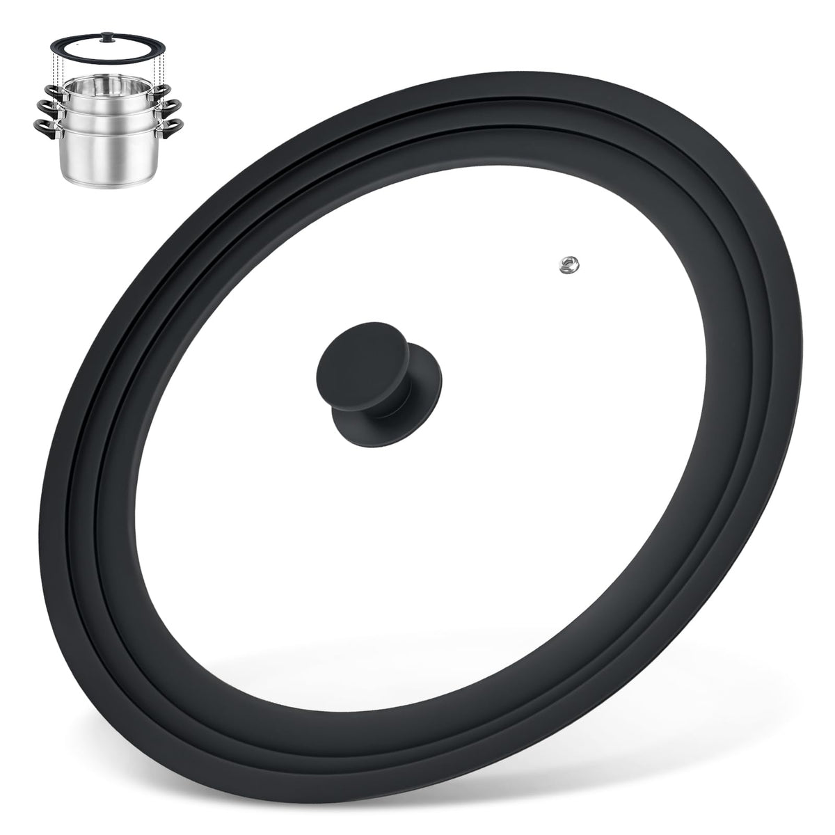 Zhulerzil universal lid fits 13-15 inch pots for a clutter-free kitchen