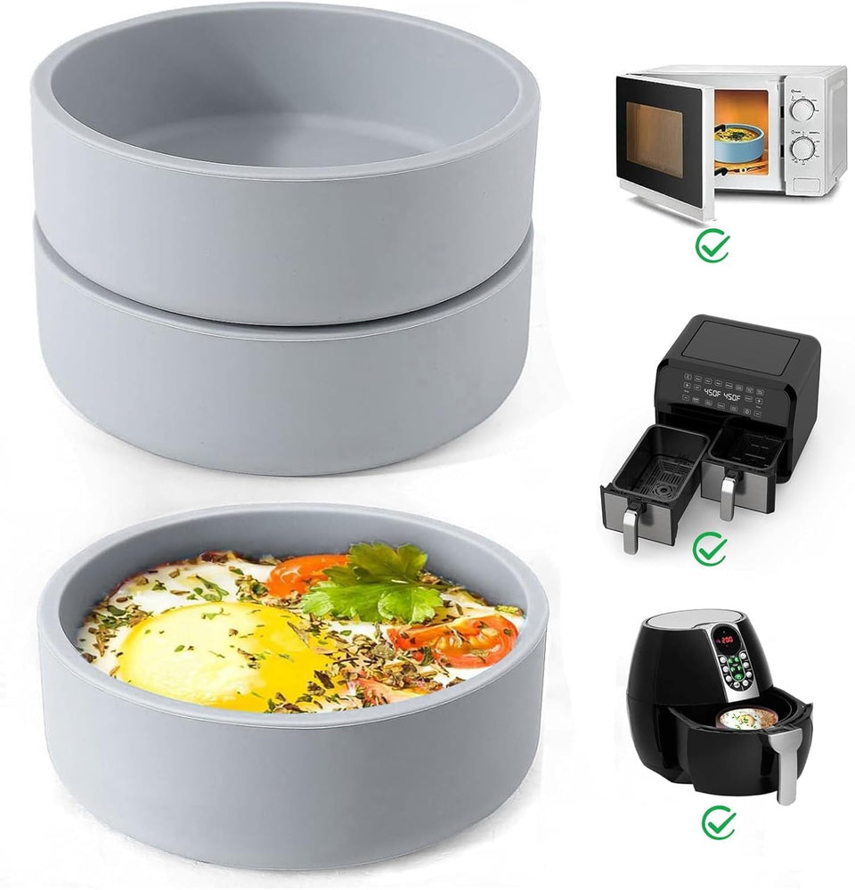 ZHYEEDAA silicone egg molds on kitchen counter for quick breakfast bites.