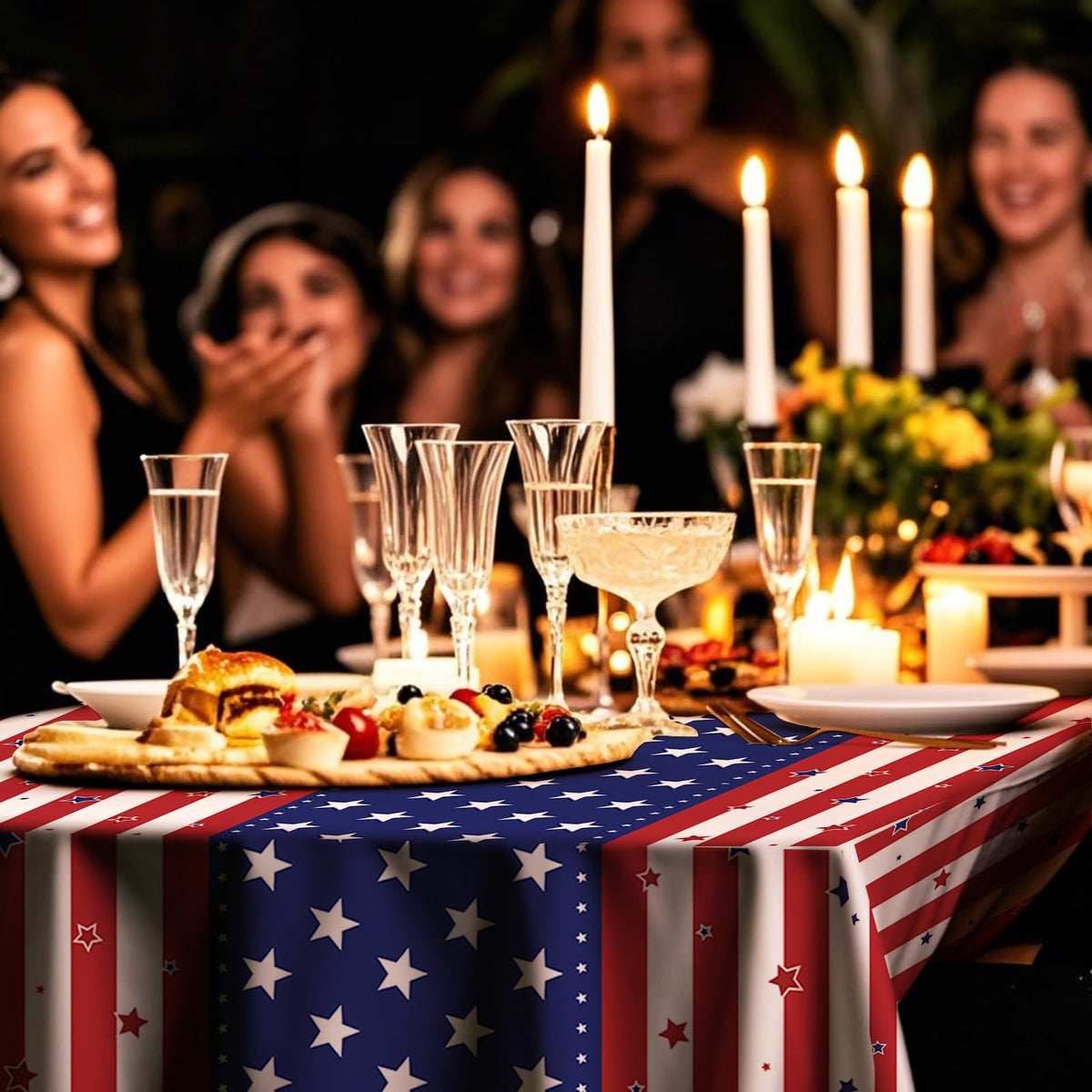 ZHZJCKSHB American flag tablecloth durable material protects surfaces