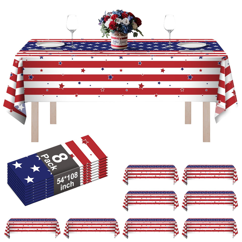 ZHZJCKSHB American flag tablecloth flat lay, protects tables during celebrations