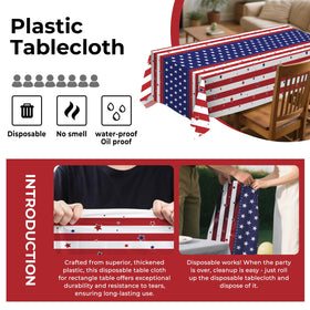 ZHZJCKSHB American flag tablecloth in pack provides quick party setup