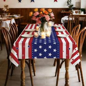 ZHZJCKSHB American flag tablecloth wrinkle-free, enables easy cleanup