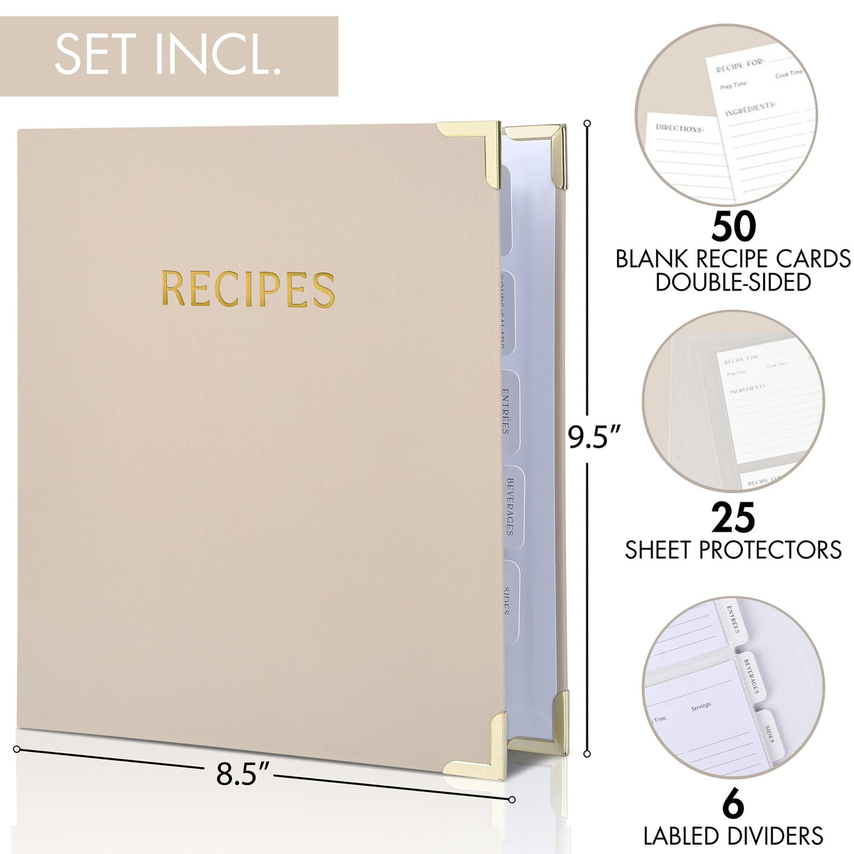 ZICOTO 9.5x8.5 inch binder offers ample space for favorites.