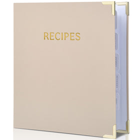ZICOTO aesthetic recipe binder cover showcases gold foil lettering for stylish organization.