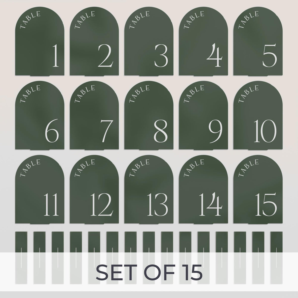 ZICOTO arch-design table numbers offer a modern focal point on tables.