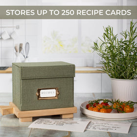 ZICOTO linen box stacked on a shelf enhances kitchen decor