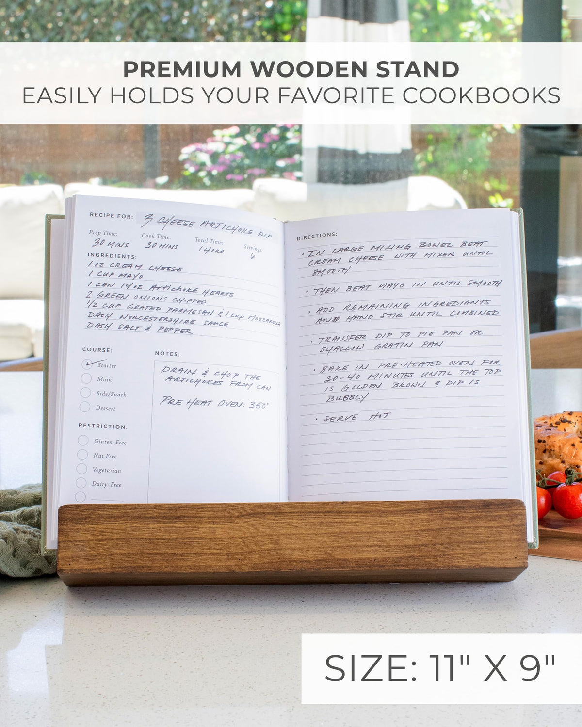 ZICOTO cookbook stand adjustable-angle supports hands-free, precise cooking.