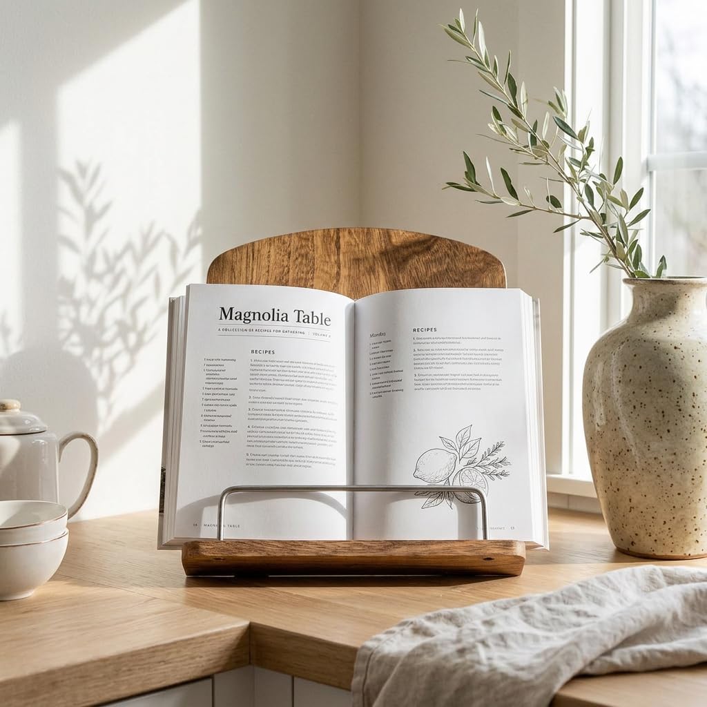 ZICOTO cookbook-stand-arched-design supports hands-free recipe viewing