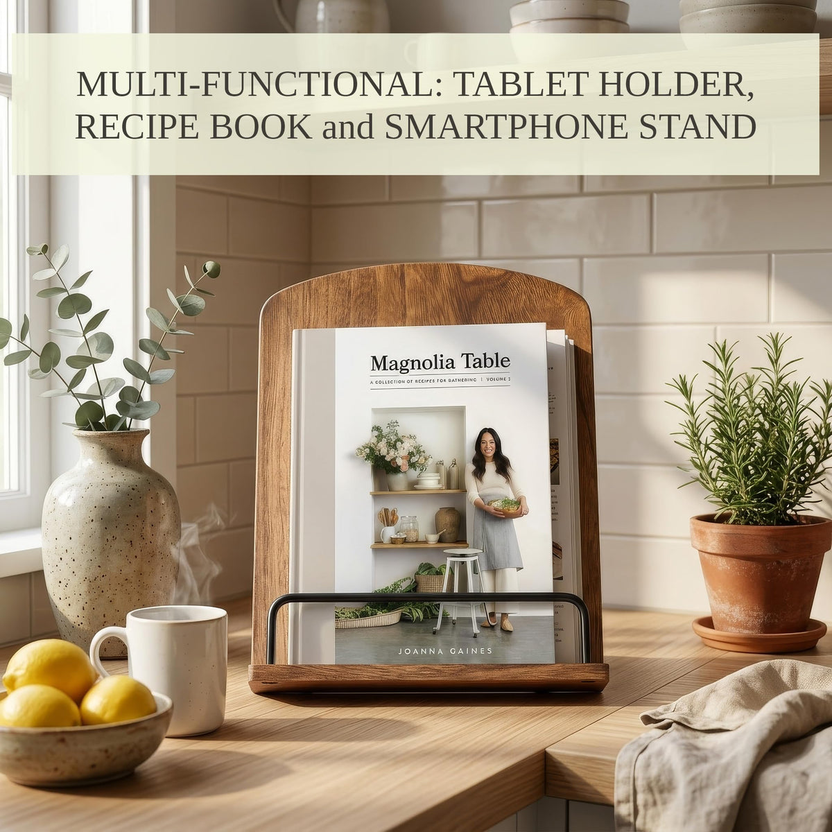 ZICOTO cookbook-stand-large-cookbooks-fit keeps heavy books open