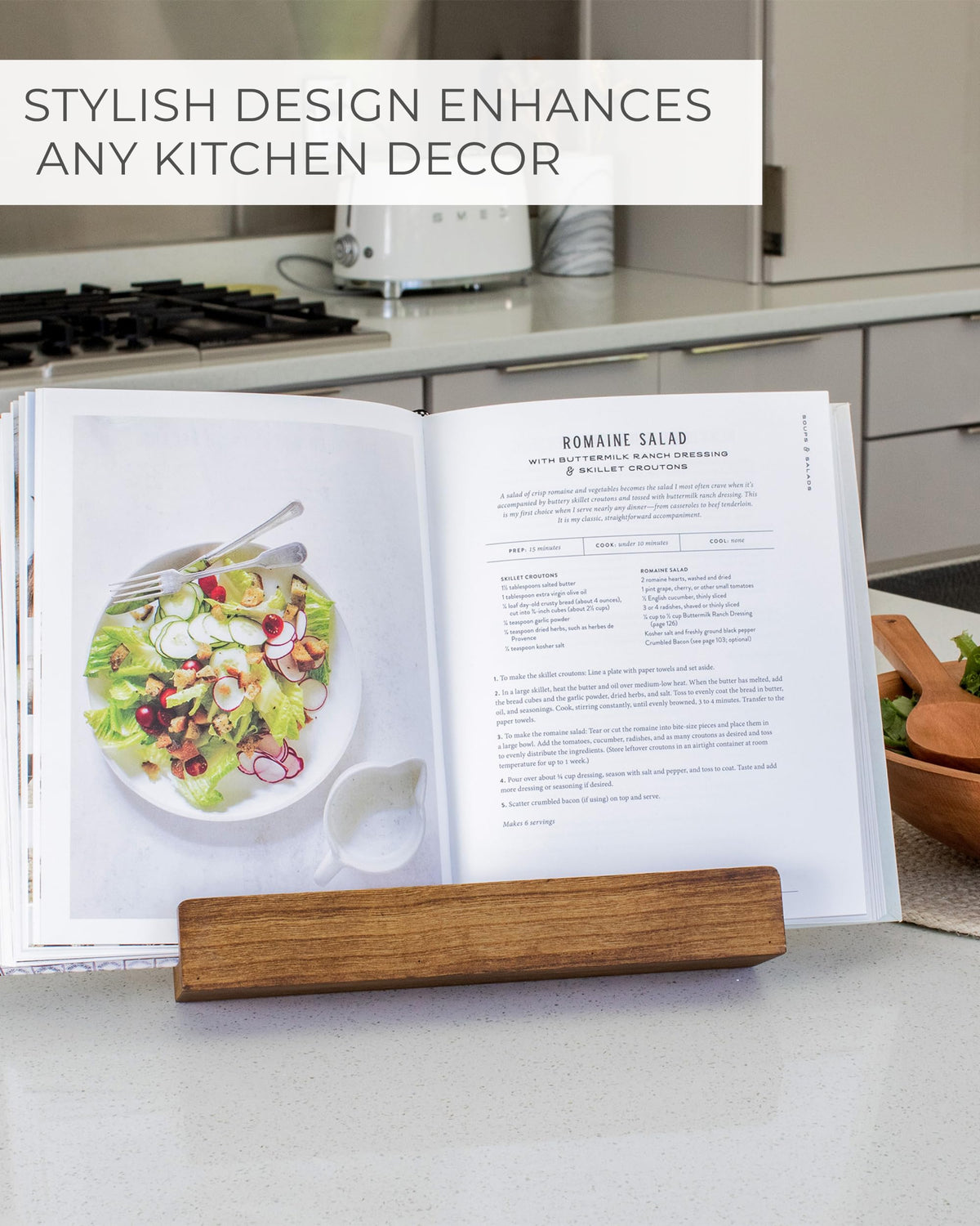 ZICOTO cookbook stand fits large cookbooks for steady reading.