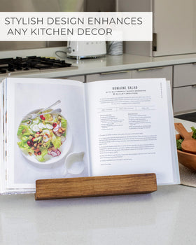 ZICOTO cookbook stand fits large cookbooks for steady reading.