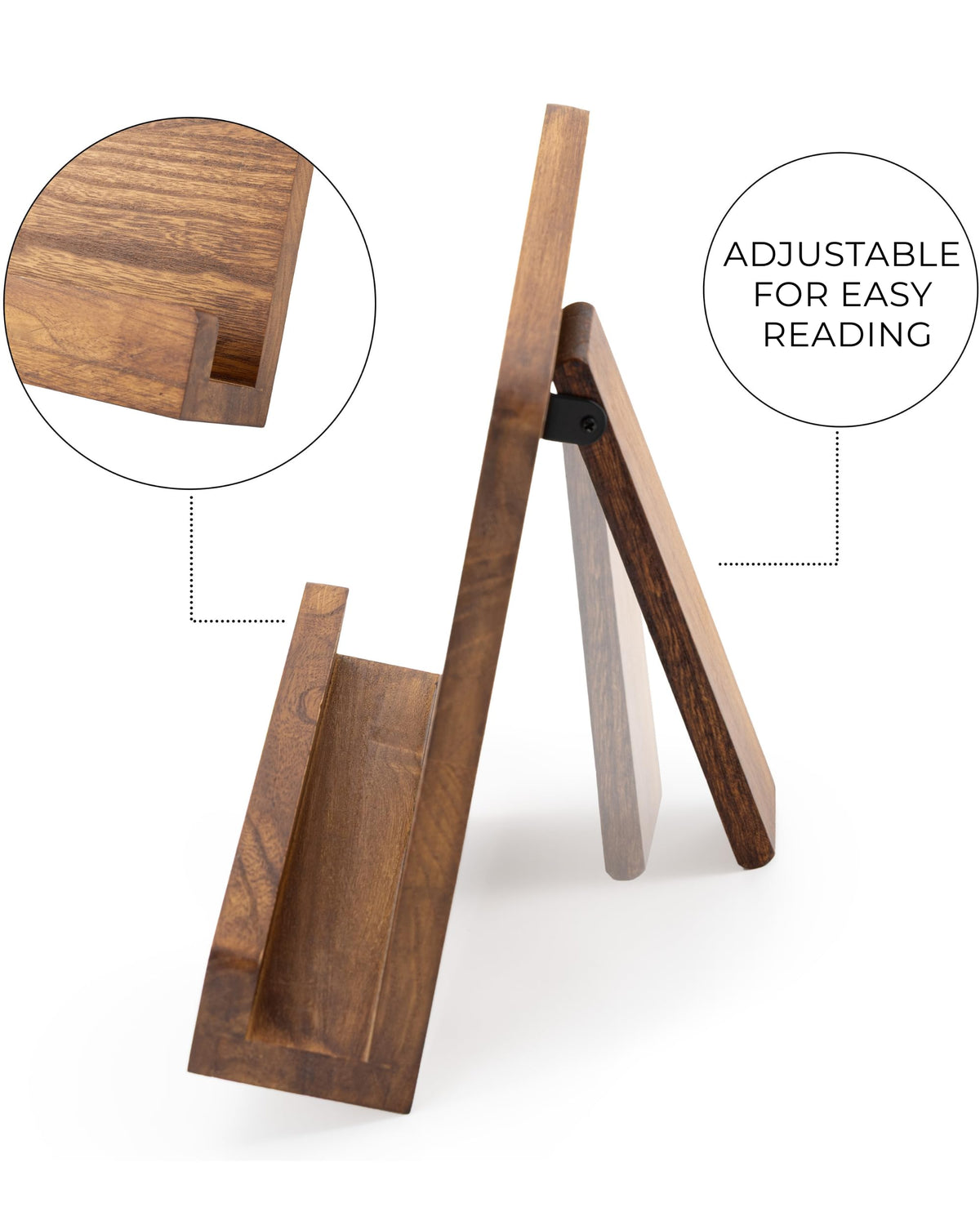 ZICOTO cookbook stand also holds smartphones safely.
