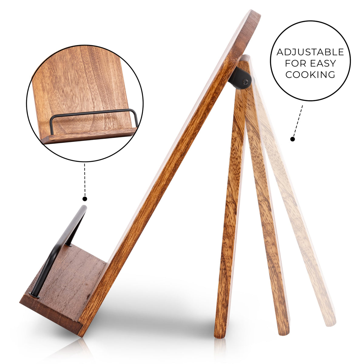 ZICOTO cookbook-stand-smartphone-support keeps phone within reach
