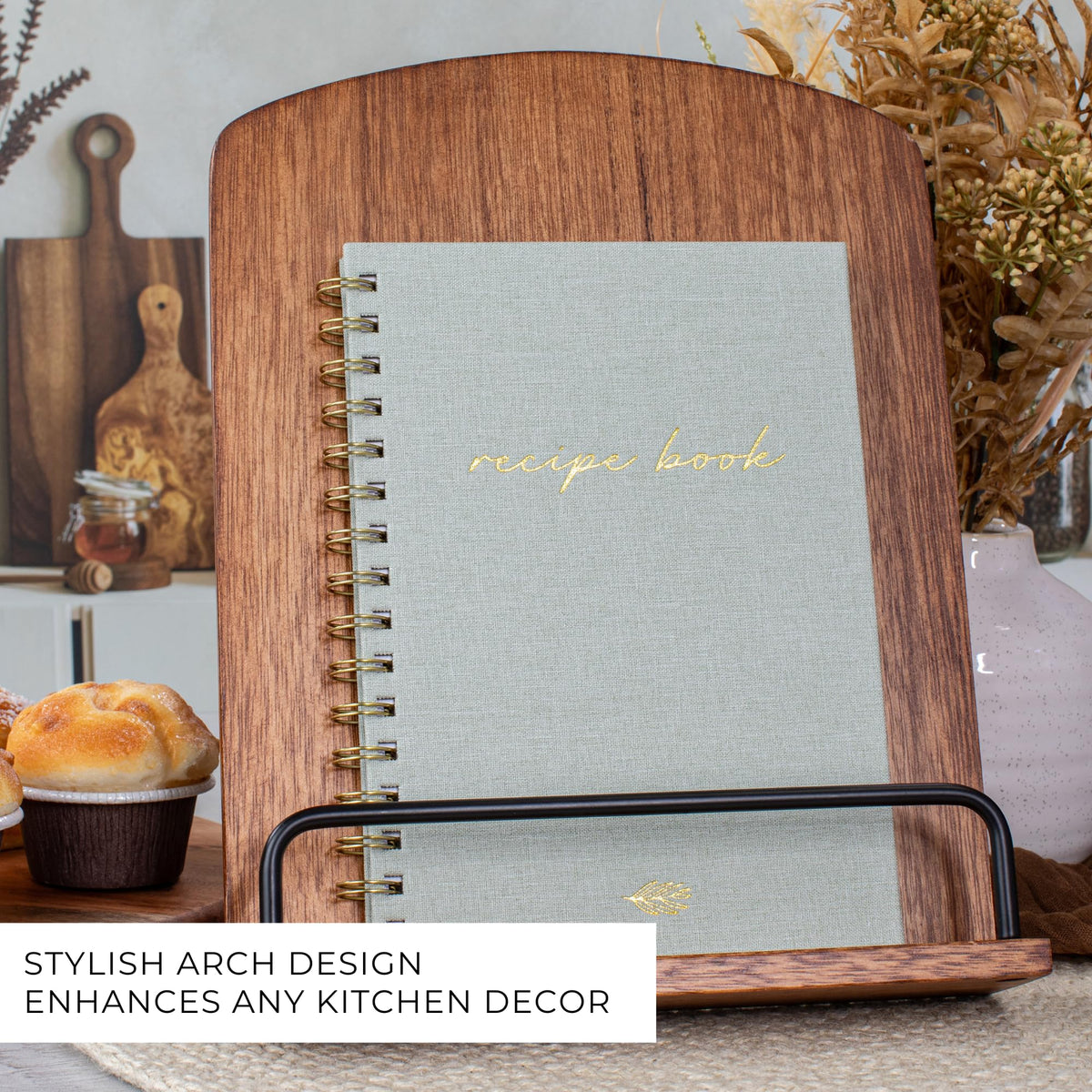 ZICOTO cookbook-stand-space-saving design keeps counters neat