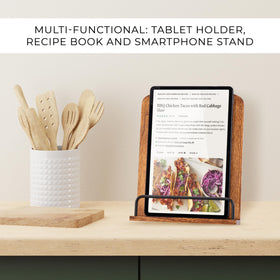 ZICOTO cookbook-stand-tablet-holder holds iPad securely for recipes