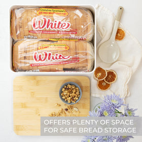 ZICOTO food-safe metal bread container with wooden lid – safe, easy-to-clean bread storage.