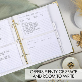 ZICOTO gold foil lettering and gold-edged details on the binder.