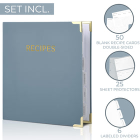ZICOTO gold foil lettering on the cover adds elegance to your kitchen notes.
