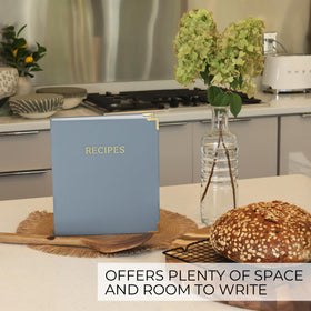 ZICOTO hard cover with ring binding provides sturdy structure for writing recipes.