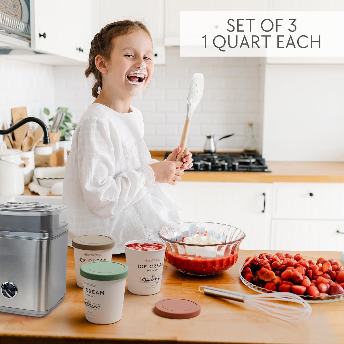 ZICOTO oat-colored container stackable design saves freezer space.