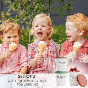 ZICOTO sage green container with labels for flavor tracking.
