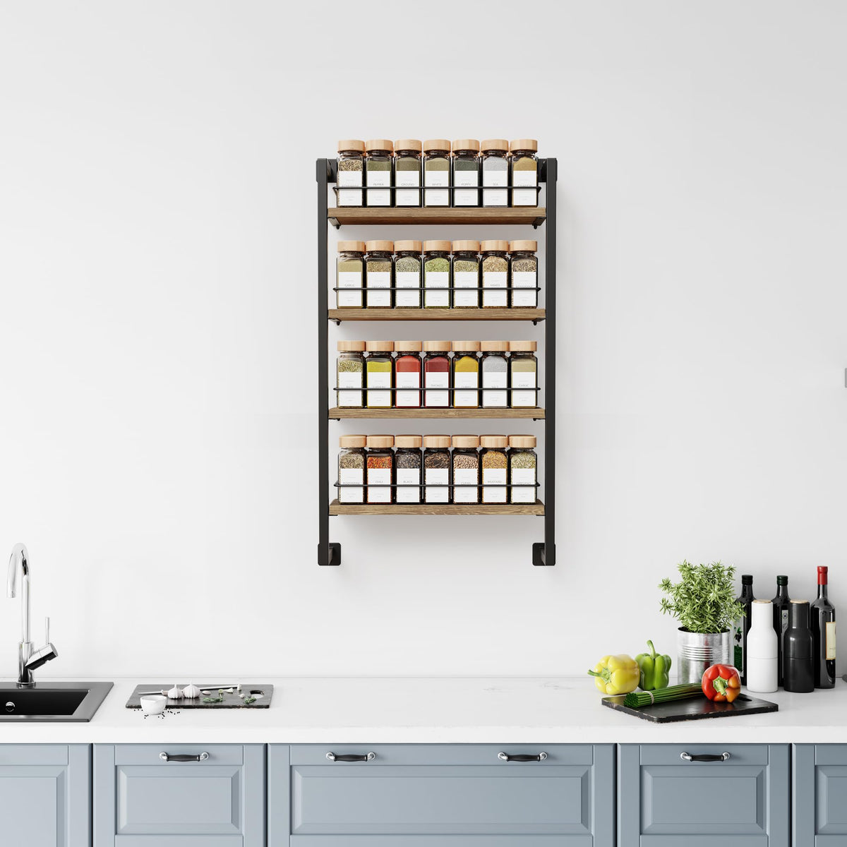 ZICOTO stylish spice rack reduces clutter and speeds meal prep