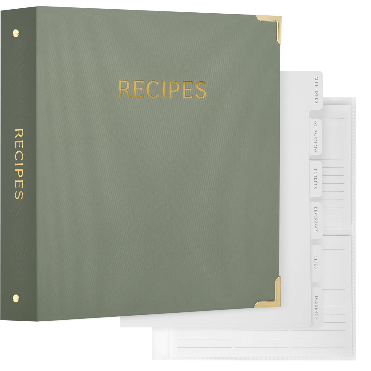 ZICOTO binder on a kitchen desk ready for writing recipes.