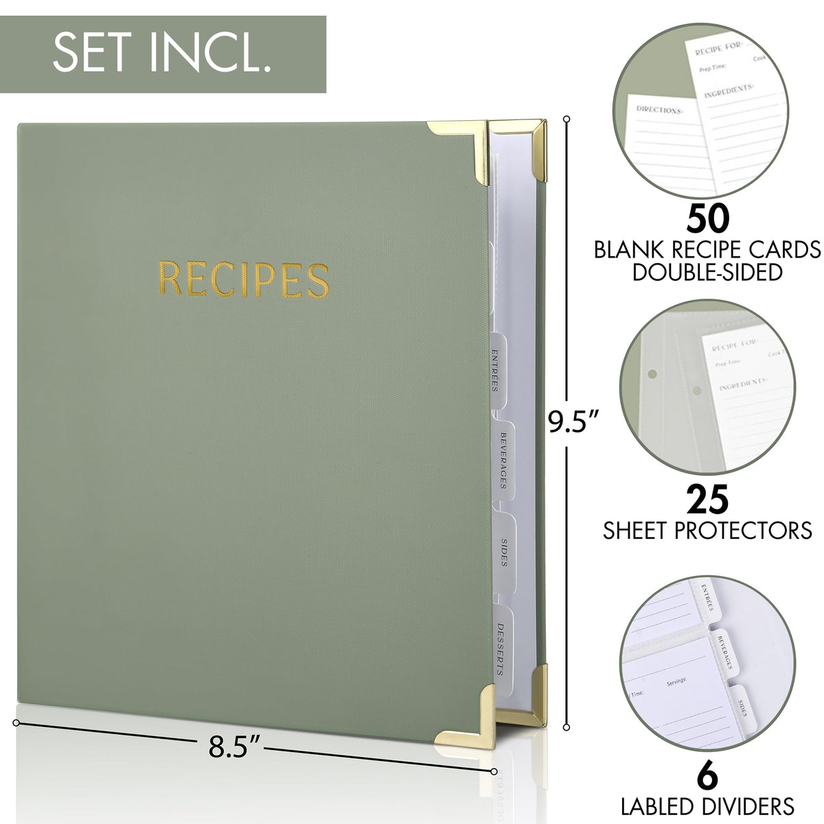 ZICOTO labeled dividers inside the binder for easy organization.