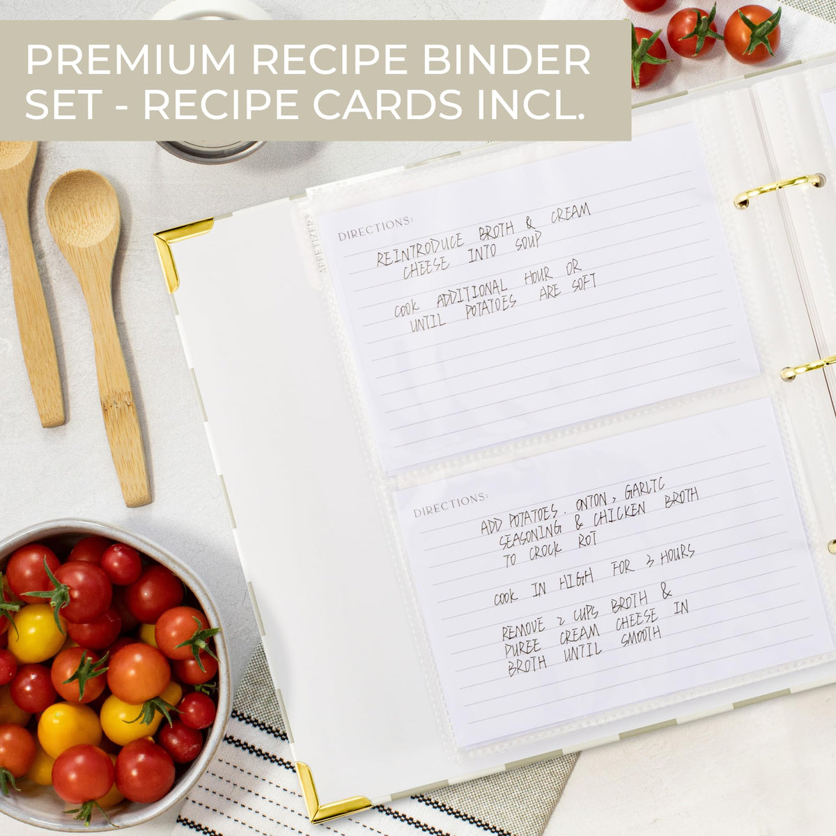 ZICOTO binder with 50 blank cards for easy organized entry