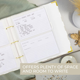 ZICOTO binder being used to write new recipes in a practical layout