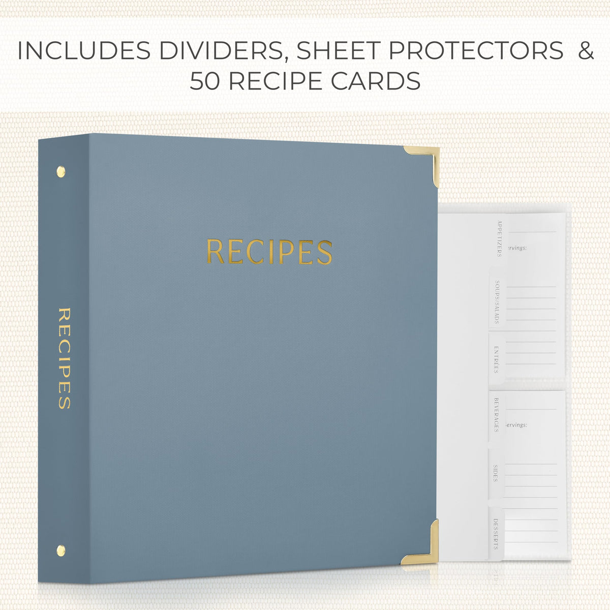 ZICOTO six labeled dividers help you categorize starters, mains, and desserts.