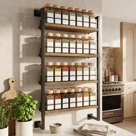 ZICOTO space-saving wall-mounted spice rack keeps jars organized at a glance