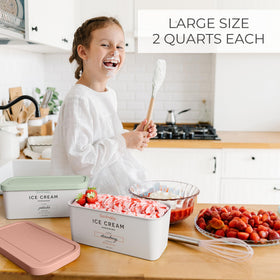 ZICOTO stackable ice-cream tubs keep freezer organized and space-saving.