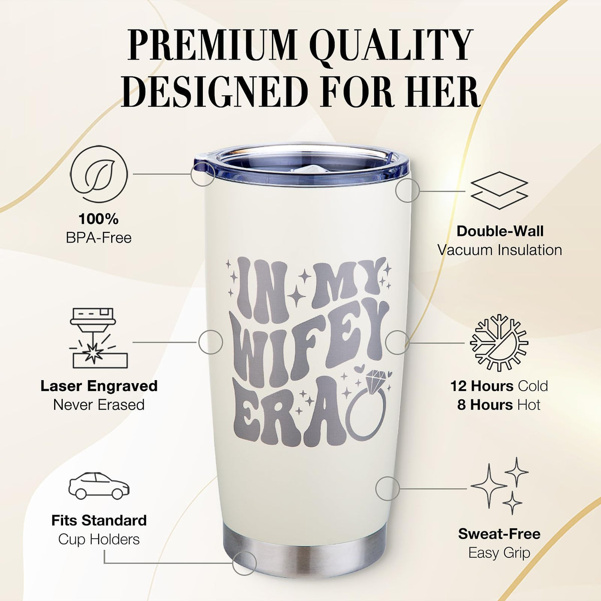 Zicutur Wifey Era fits standard car cup holders for on-the-go use