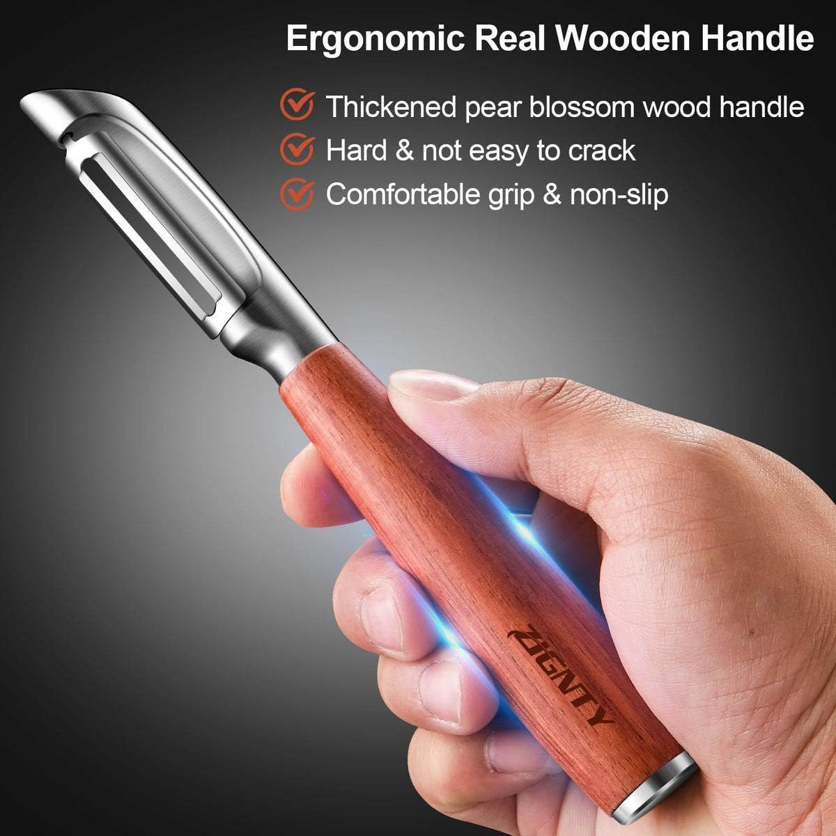 ZIGNTY 304 stainless steel head ensures rust-resistant performance during daily use.