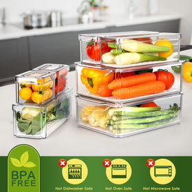ZIJUND clear fridge bins in a 14-piece set maximize space and organization.
