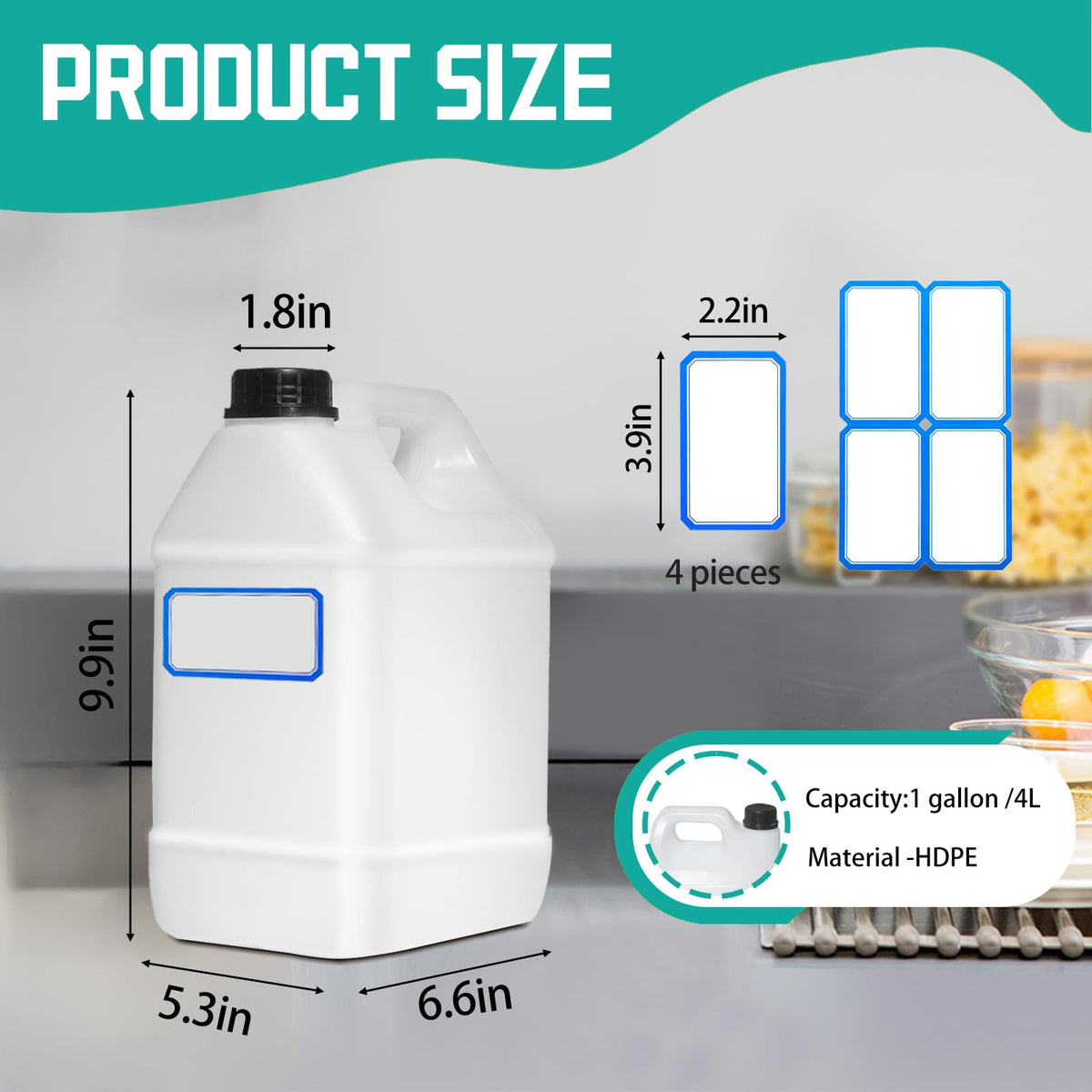 Zikoos translucent square jug for liquids: easy content visibility