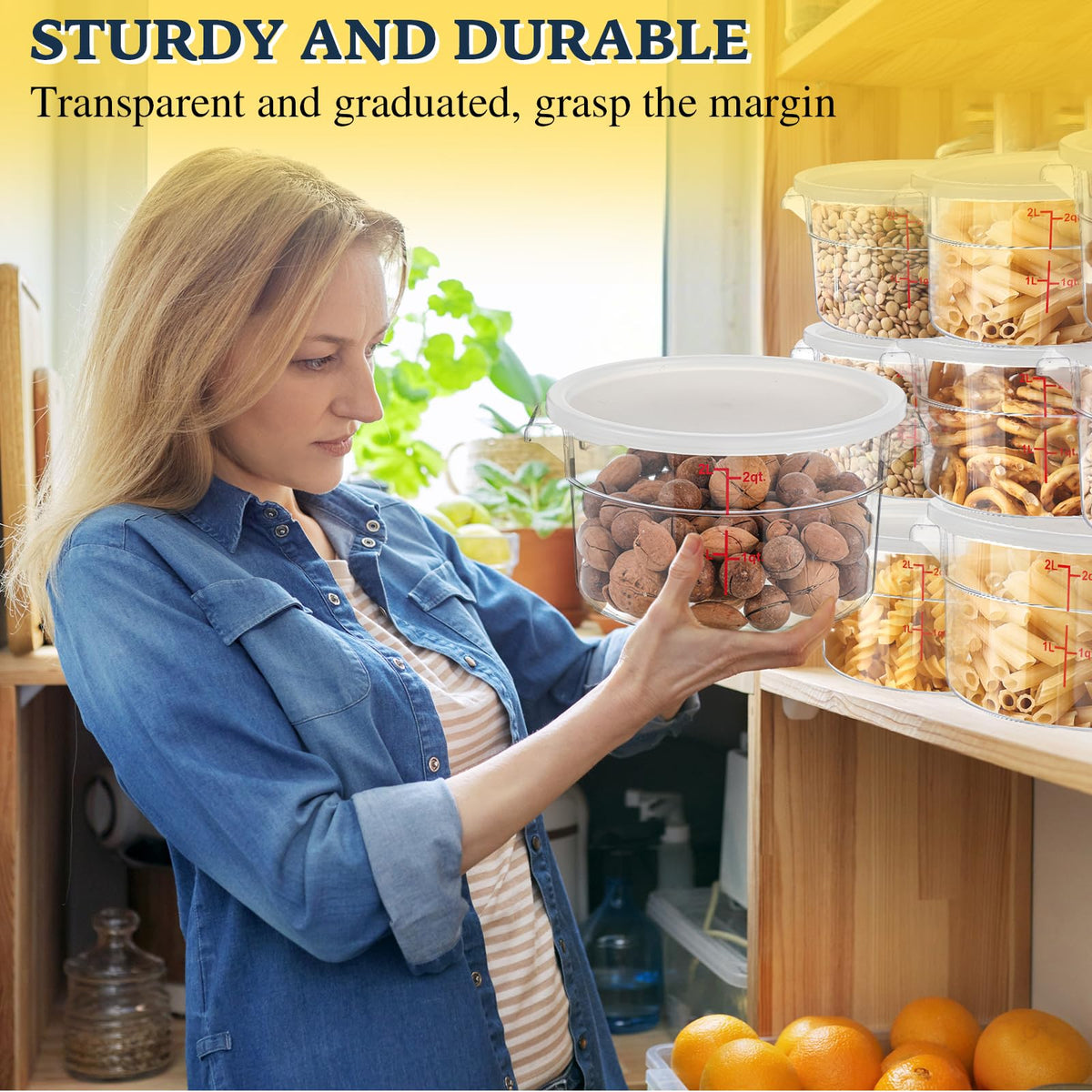 Ziliny 2-quart capacity ideal for dough fermentation and ingredient prep.