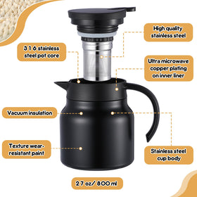 Ziliny carafe side handle design for easy carrying and pouring.