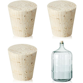 Ziliny oak wood carboy stopper fits glass jugs with a snug seal