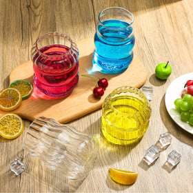 Ziliny clear glassware highlights drink colors and table decor