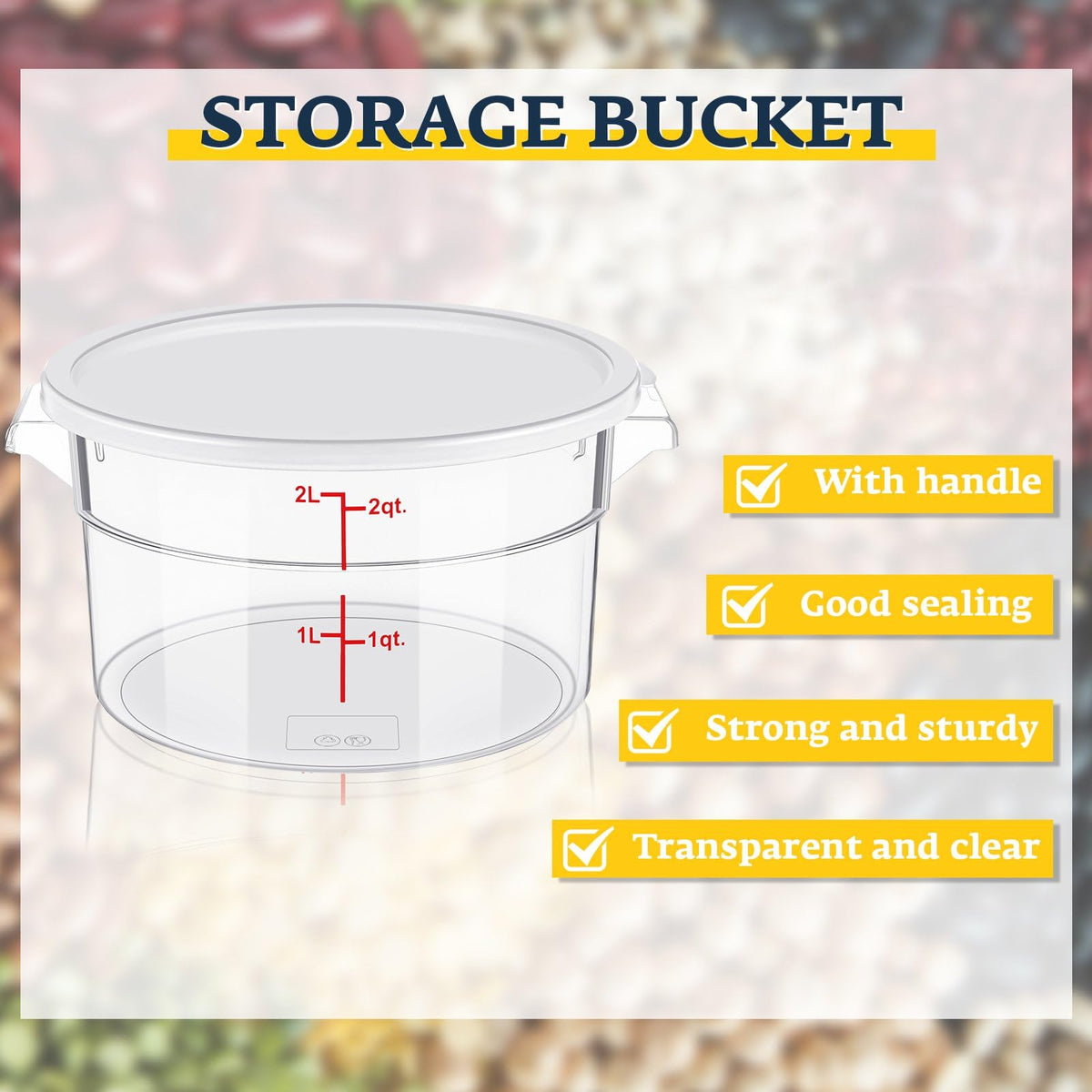 Ziliny container with graduated red scale for easy portioning.