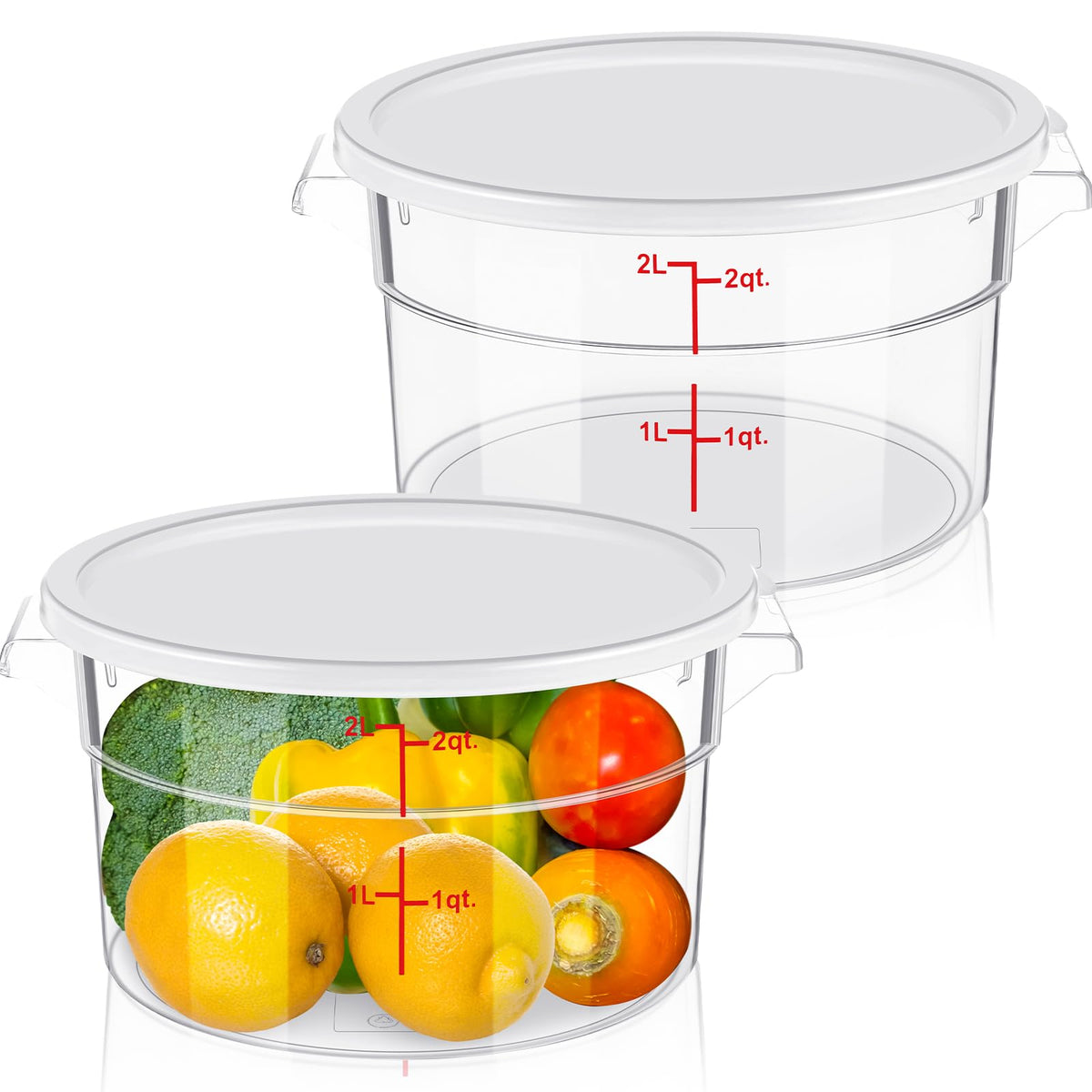Ziliny dough-proofing bucket 2 qt with lid for convenient dough proofing and storage.