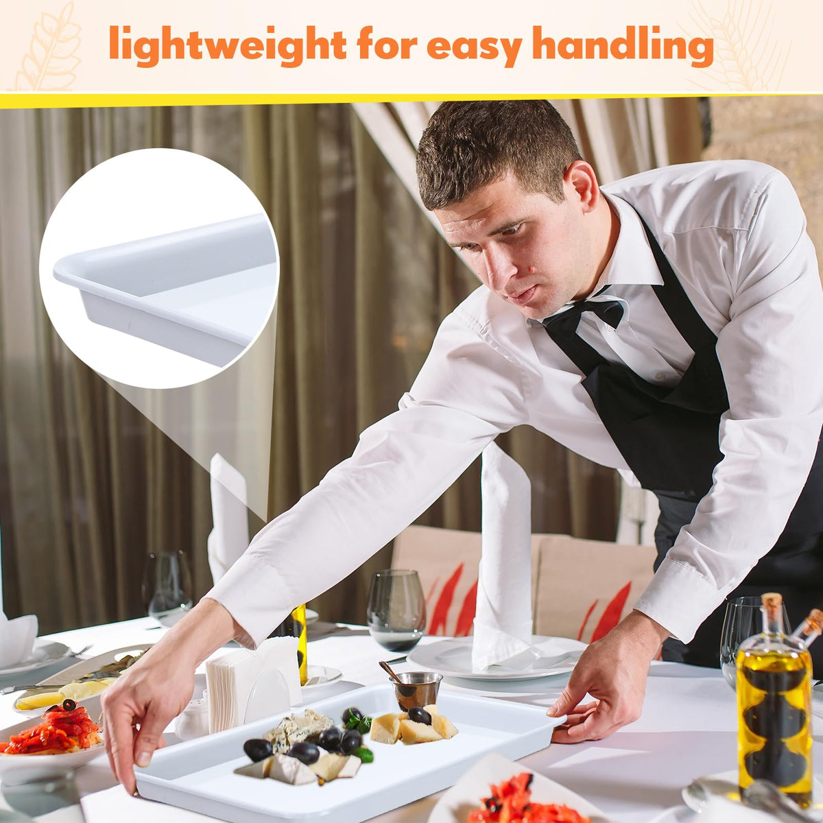 Ziliny easy-clean plastic trays simplify post-event cleanup.